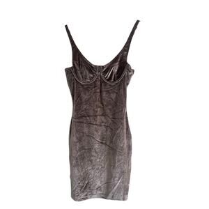 Superdown Velvet Tan Mini Dress Size Small